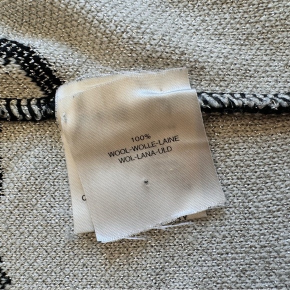 Vintage JAEGER Wool Cardigan Sweater Jacket Black | Silver Metallic Size S - Picture 13 of 13